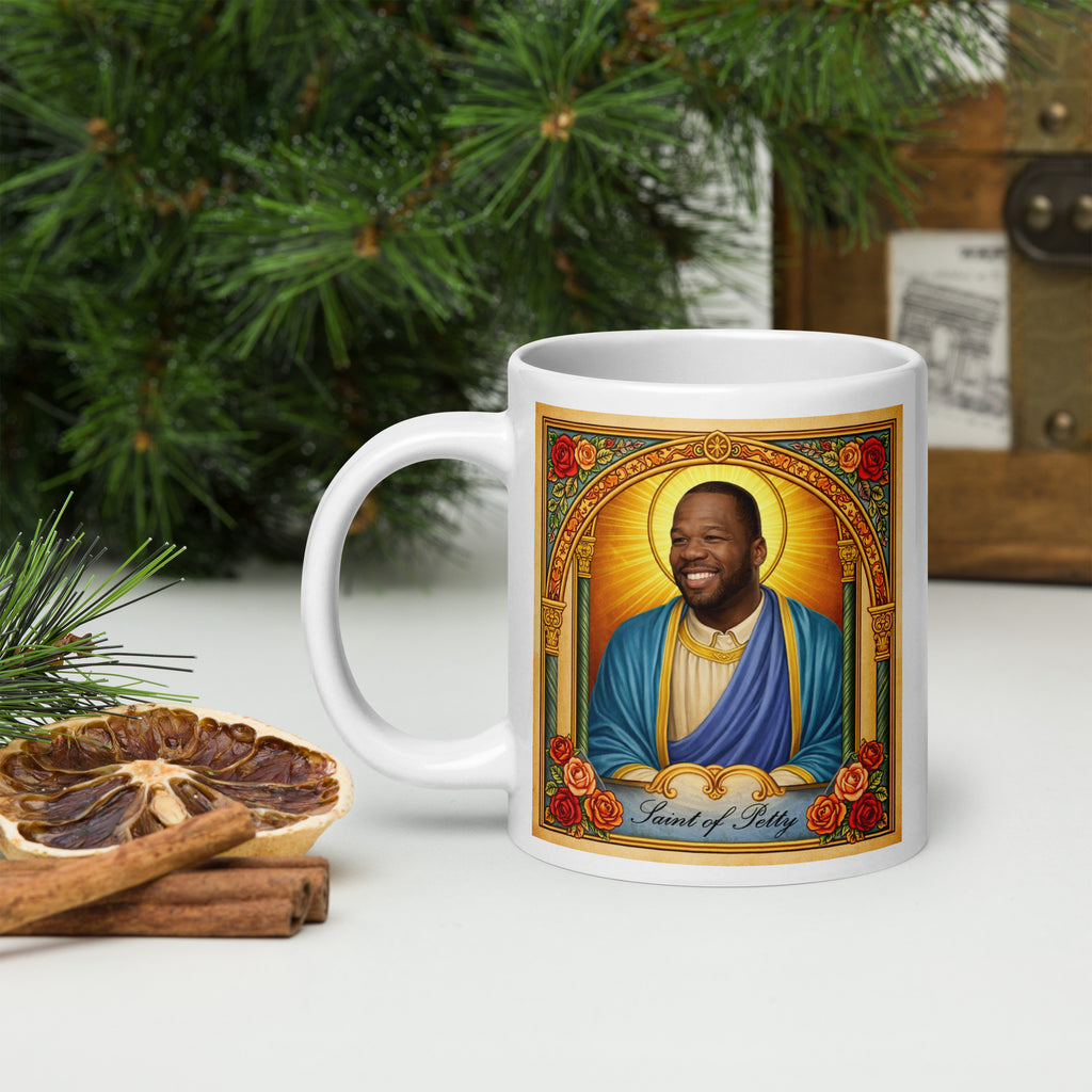 Patron Saint of Petty Mug – 20oz Ceramic Petty Meme Mug – Funny Gift Cup – Holy Shade Coffee Mug – Patron Saint of Petty