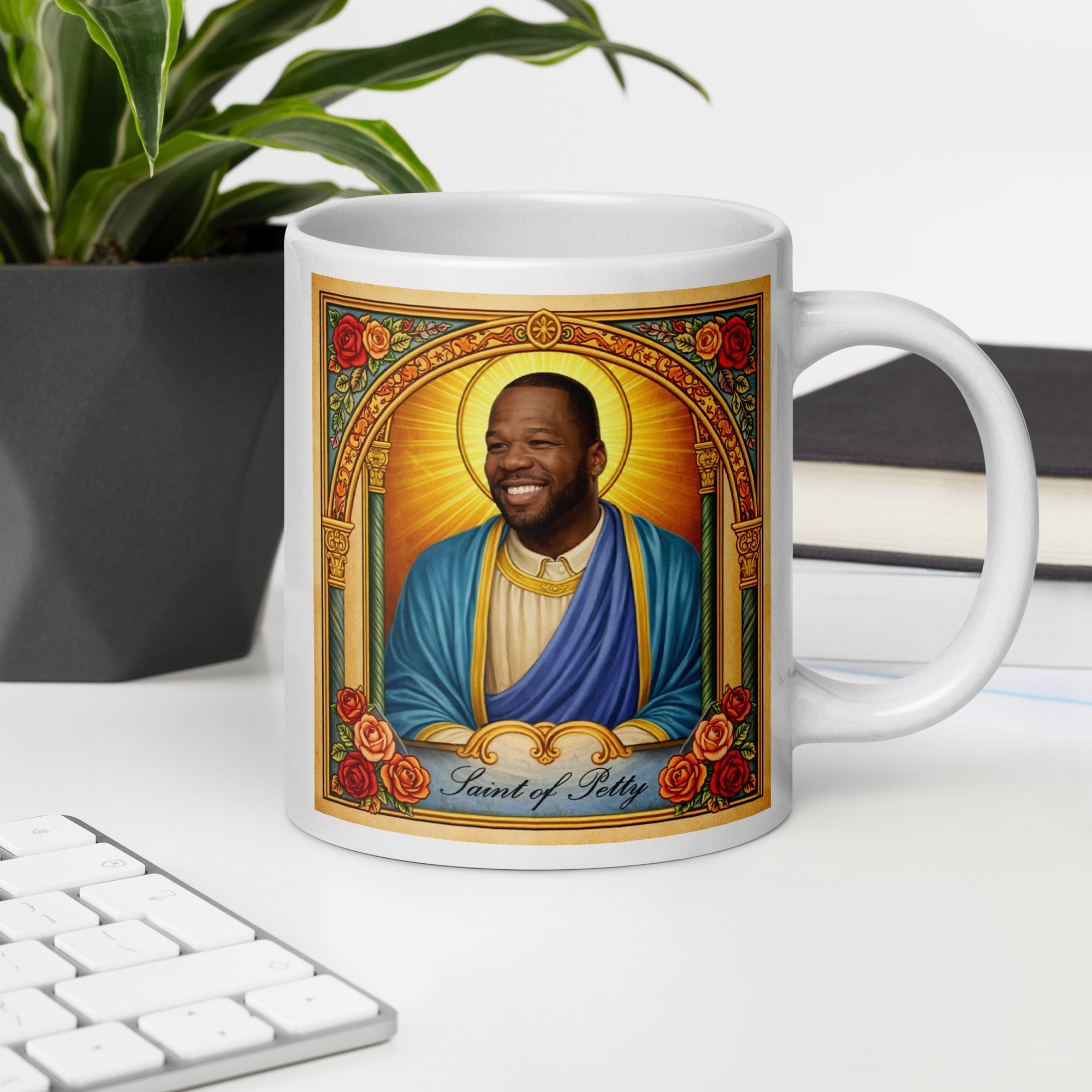 Patron Saint of Petty Mug – 20oz Ceramic Petty Meme Mug – Funny Gift Cup – Holy Shade Coffee Mug – Patron Saint of Petty