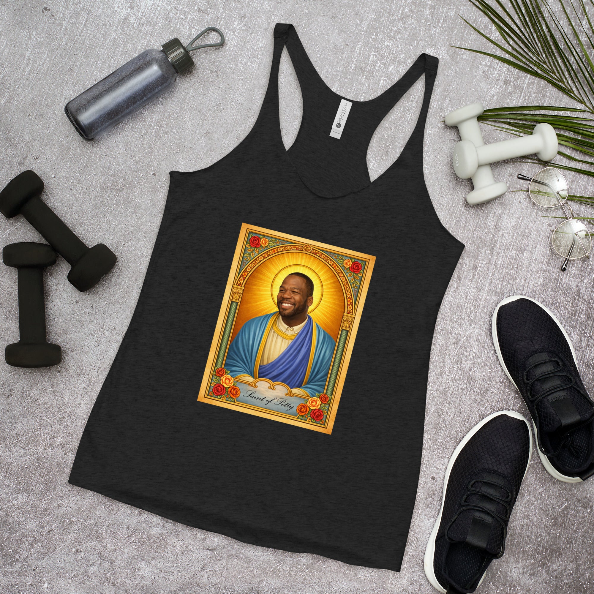 Patron Saint of Petty Women’s Tank – Funny Petty Meme Tank – Sarcastic Fitness Tank – Viral Pop Culture Graphic Tank for Women