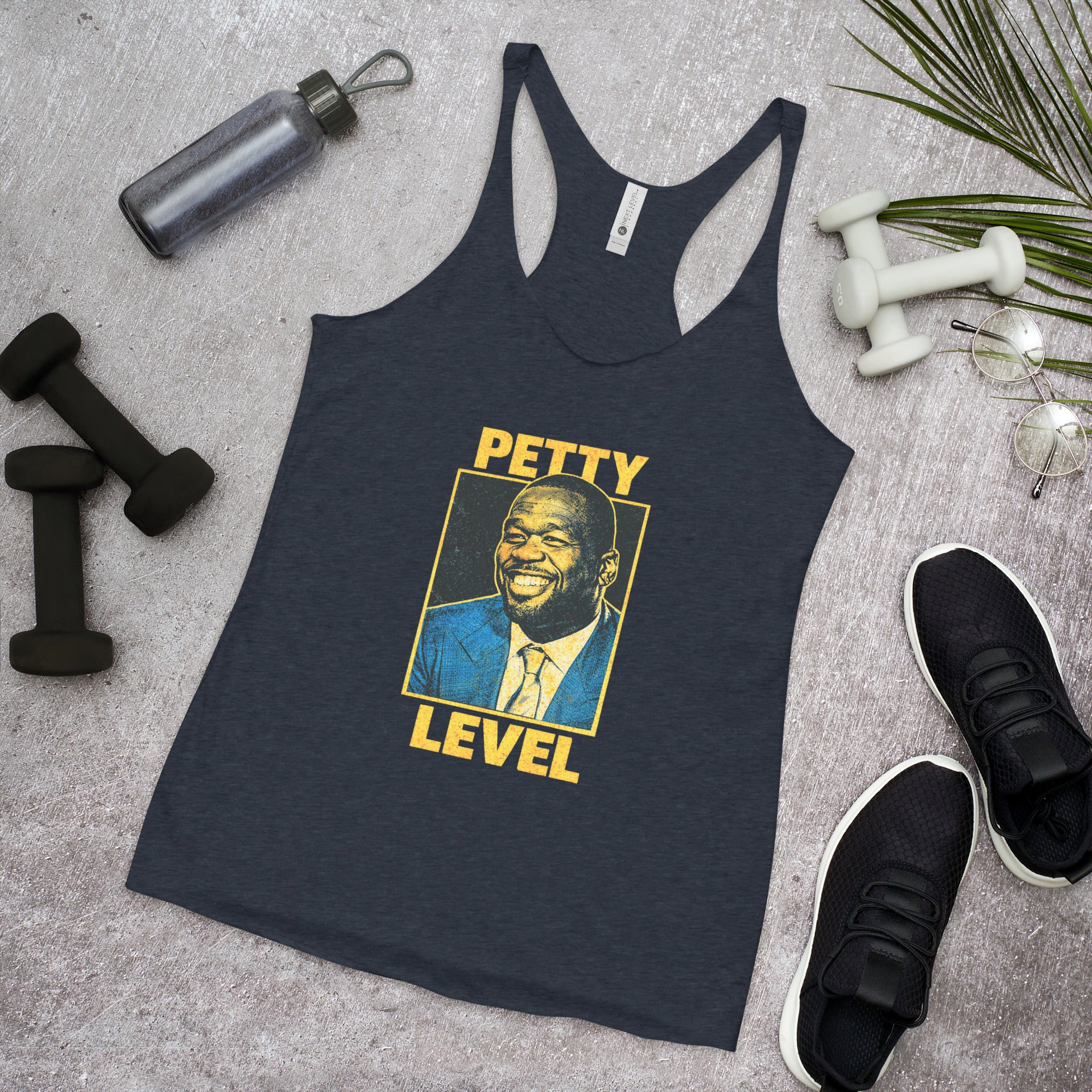 Petty Level Women’s Tank – Funny Petty Workout Tank – Savage Meme Fitness Shirt – 50 Cent Viral Tee for Her